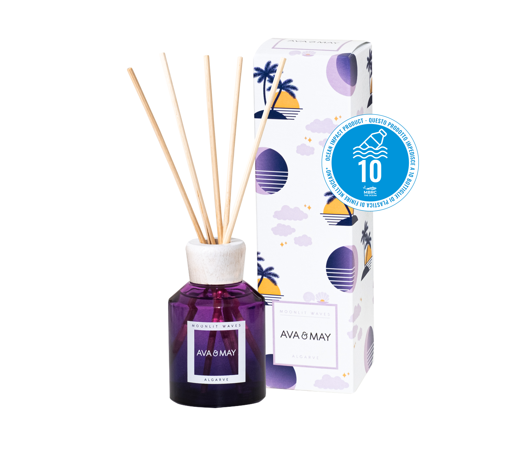 Diffusore a bastoncini Moonlit Waves