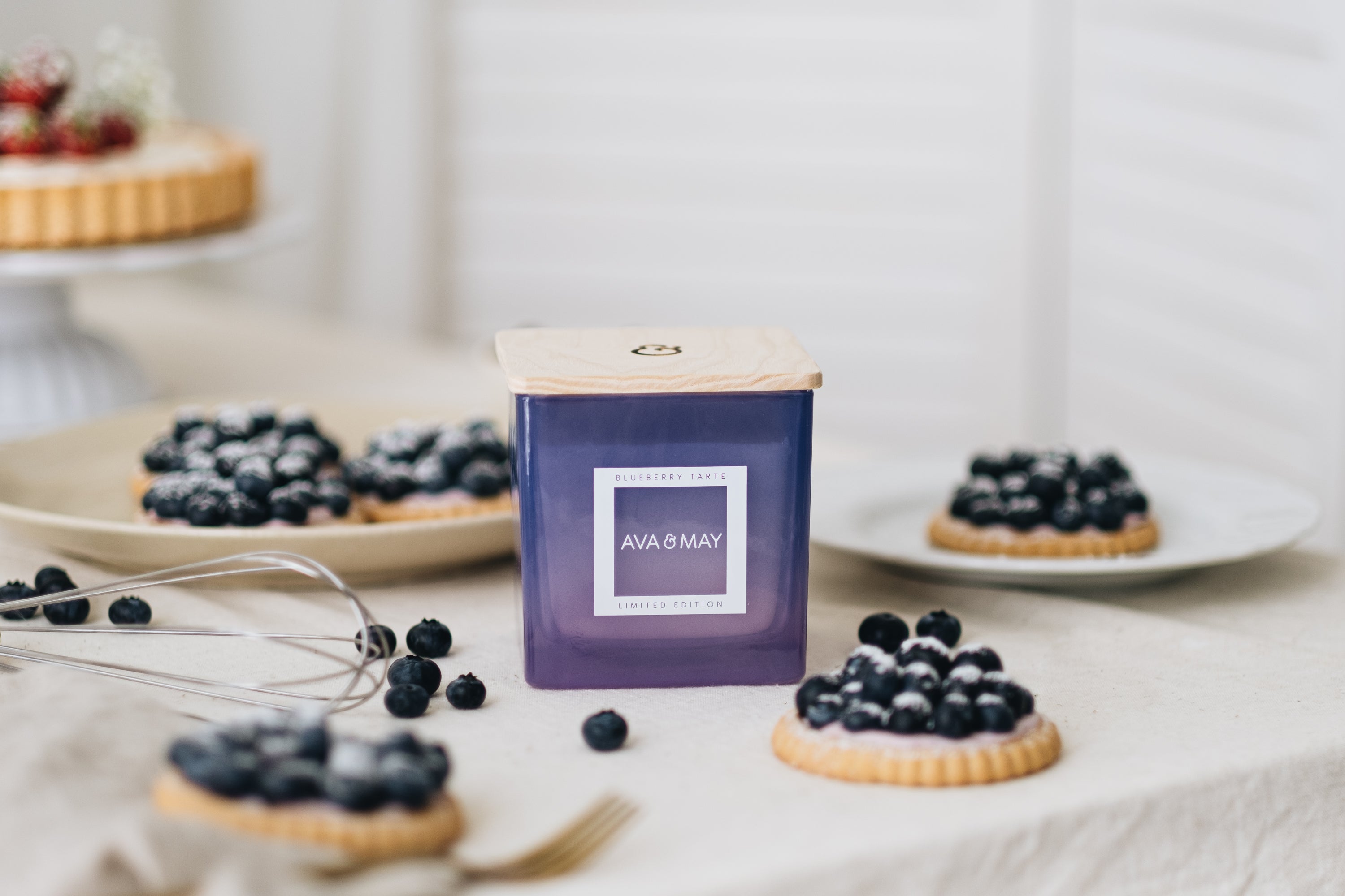 Candela profumata grande Crostata ai mirtilli